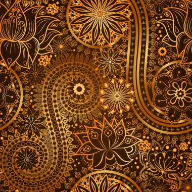 Vintage çiçek motifi etnik sorunsuz arka plan.