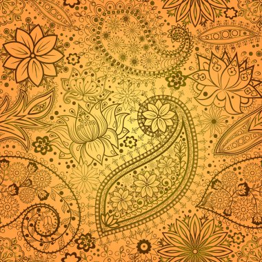 Vintage çiçek motifi etnik sorunsuz arka plan.