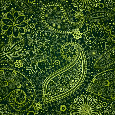 Vintage çiçek motifi etnik sorunsuz arka plan.