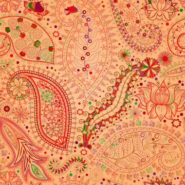 Vintage çiçek motifi etnik sorunsuz arka plan.