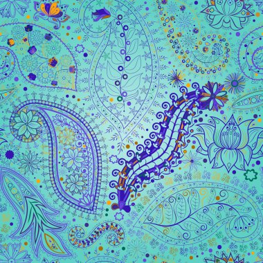 Vintage çiçek motifi etnik sorunsuz arka plan.