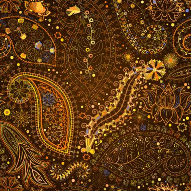 Vintage çiçek motifi etnik sorunsuz arka plan.