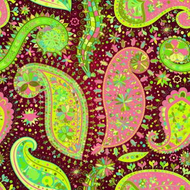 Vintage çiçek motifi etnik sorunsuz arka plan.