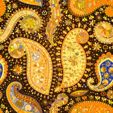 Vintage çiçek motifi etnik sorunsuz arka plan.