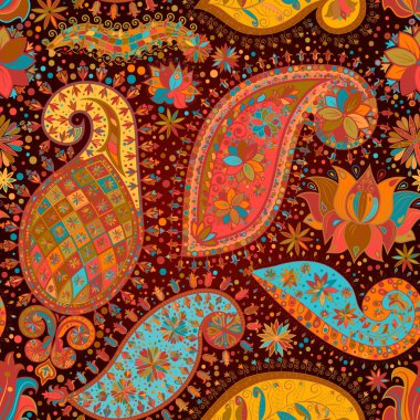 Vintage çiçek motifi etnik sorunsuz arka plan.