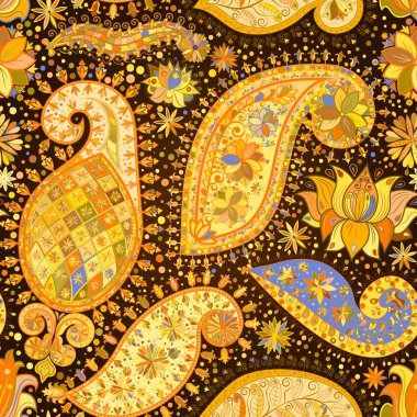 Vintage çiçek motifi etnik sorunsuz arka plan.