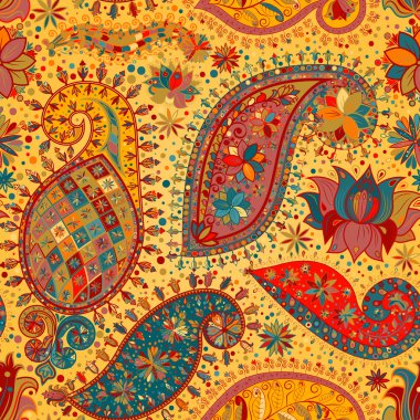 Vintage çiçek motifi etnik sorunsuz arka plan.