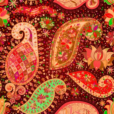 Vintage çiçek motifi etnik sorunsuz arka plan.