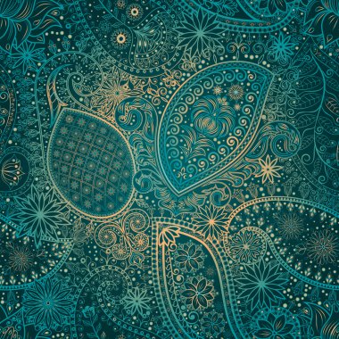 Vintage çiçek motifi etnik sorunsuz arka plan.