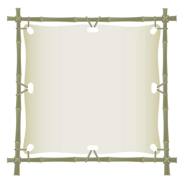 Old bamboo banner frame. — Stock Vector