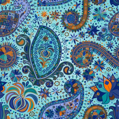 Vintage çiçek motifi etnik sorunsuz arka plan.