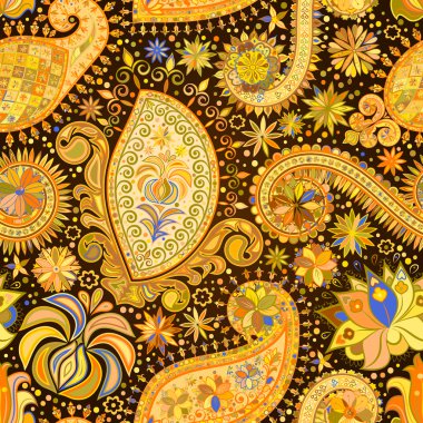 Vintage çiçek motifi etnik sorunsuz arka plan.