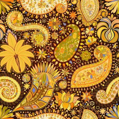 Vintage çiçek motifi etnik sorunsuz arka plan.