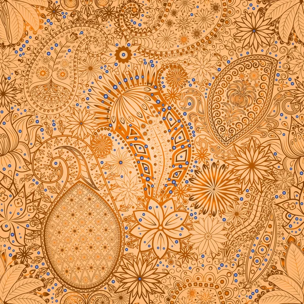 Vintage floral motif ethnic seamless background. — Stock Vector