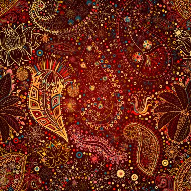 Vintage çiçek motifi etnik sorunsuz arka plan.