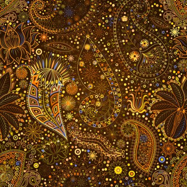 Vintage çiçek motifi etnik sorunsuz arka plan.