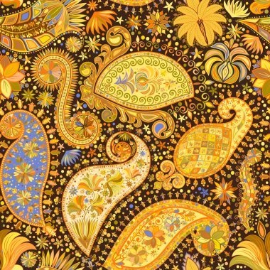 Vintage çiçek motifi etnik sorunsuz arka plan.