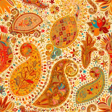 Vintage çiçek motifi etnik sorunsuz arka plan.