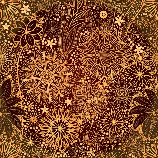 Vintage floralen Motiv ethnischen nahtlosen Hintergrund. — Stockvektor