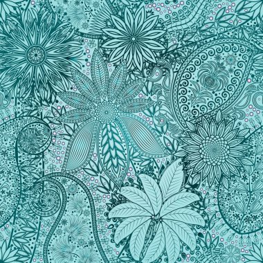 Vintage çiçek motifi etnik sorunsuz arka plan.