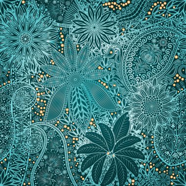 Vintage çiçek motifi etnik sorunsuz arka plan.