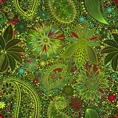 Vintage çiçek motifi etnik sorunsuz arka plan.