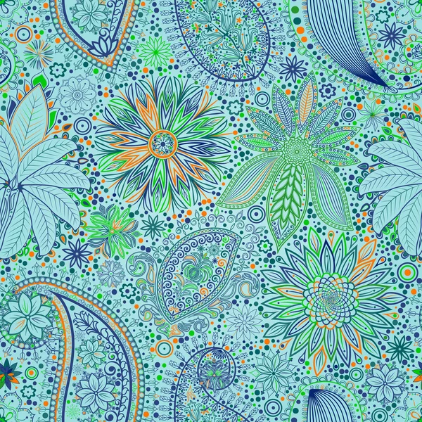 Vintage motivo floral étnico sin costuras fondo . — Vector de stock