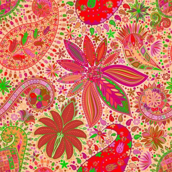 Vintage motif floral ethnique fond sans couture . — Image vectorielle