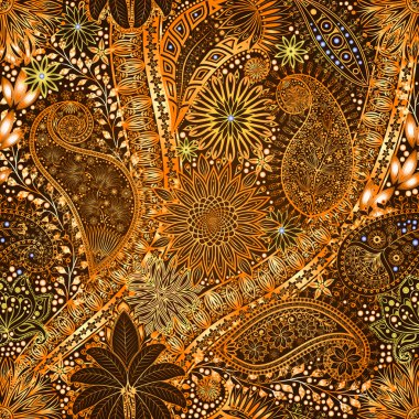 Vintage çiçek motifi etnik sorunsuz arka plan.