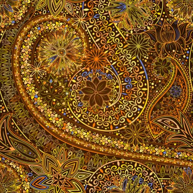 Vintage çiçek motifi etnik sorunsuz arka plan.