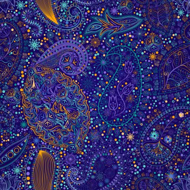 Vintage çiçek motifi etnik sorunsuz arka plan.