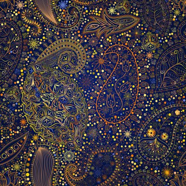 Vintage çiçek motifi etnik sorunsuz arka plan.