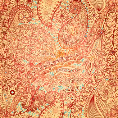 Vintage çiçek motifi etnik sorunsuz arka plan.