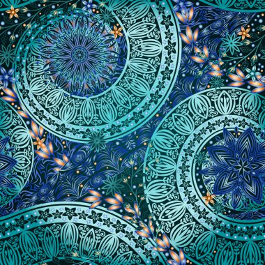 Vintage çiçek motifi etnik sorunsuz arka plan.