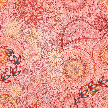 Vintage çiçek motifi etnik sorunsuz arka plan.