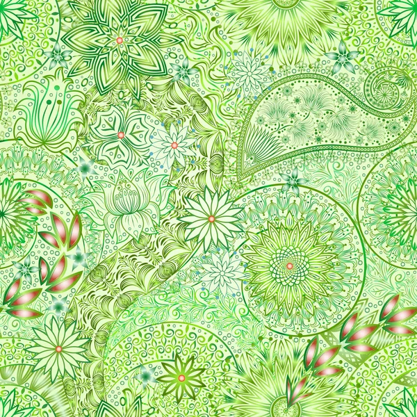 Vintage floral motivo étnico sem costura fundo . — Vetor de Stock