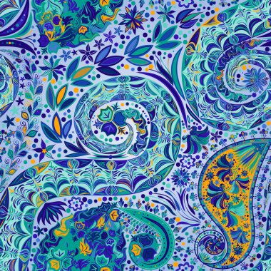 Vintage çiçek motifi etnik sorunsuz arka plan.