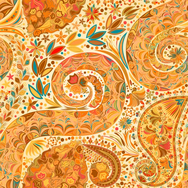 Vintage floral motivo étnico sem costura fundo . — Vetor de Stock