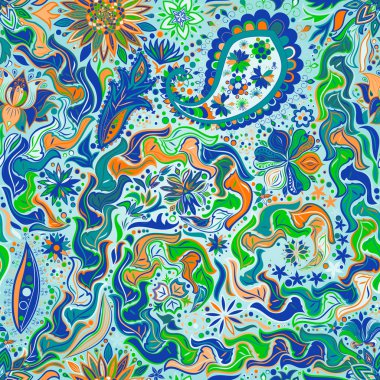 Vintage çiçek motifi etnik sorunsuz arka plan.