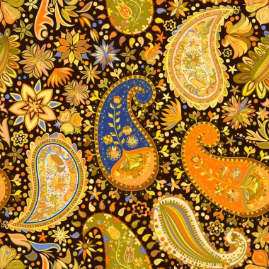 Vintage çiçek motifi etnik sorunsuz arka plan.