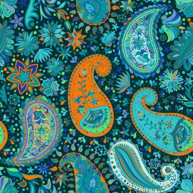 Vintage çiçek motifi etnik sorunsuz arka plan.