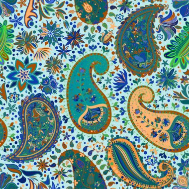 Vintage çiçek motifi etnik sorunsuz arka plan.