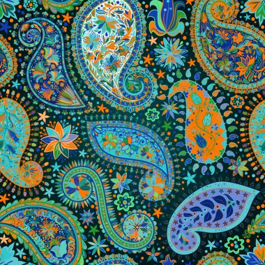 Vintage çiçek motifi etnik sorunsuz arka plan.