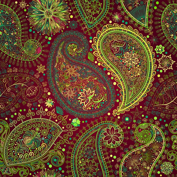 Vintage floral motivo étnico sem costura fundo . — Vetor de Stock