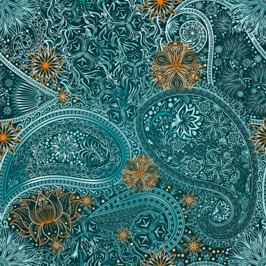 Vintage çiçek motifi etnik sorunsuz arka plan.