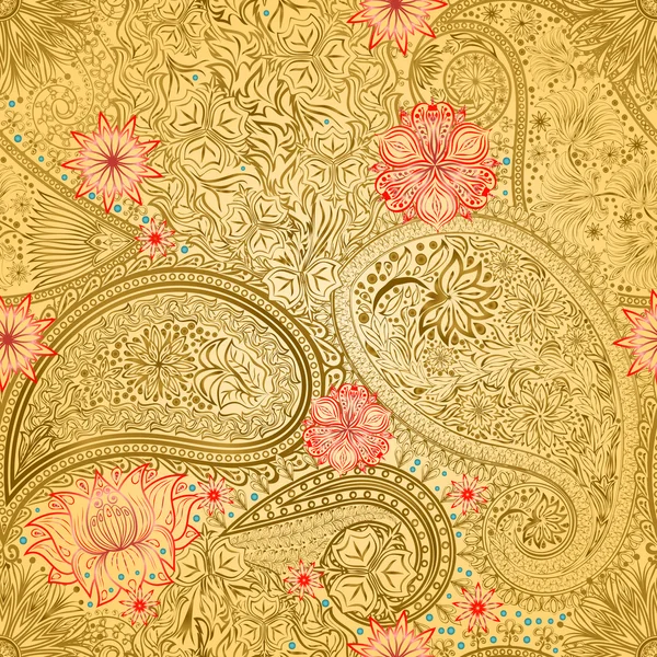 Vintage motif floral ethnique fond sans couture . — Image vectorielle