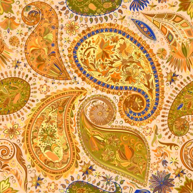 Vintage çiçek motifi etnik sorunsuz arka plan.