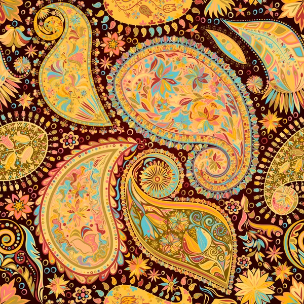 Vintage floral motief etnische naadloze achtergrond. — Stockvector