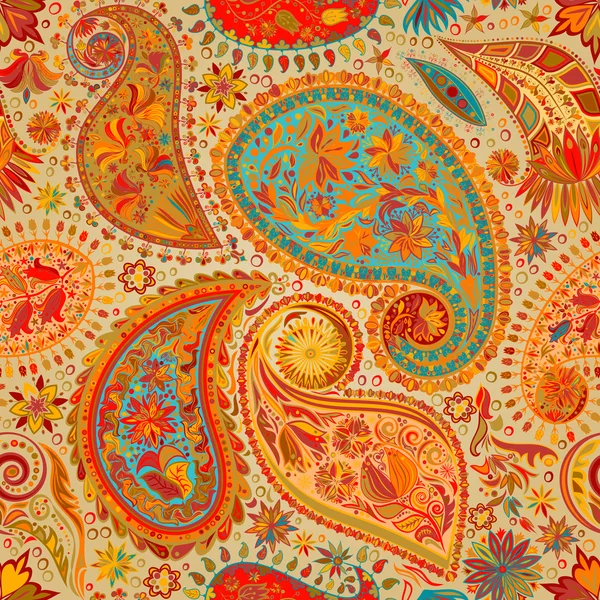 Vintage floral motief etnische naadloze achtergrond. — Stockvector