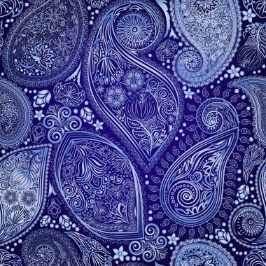 Paisley vintage çiçek motifi etnik sorunsuz arka plan.
